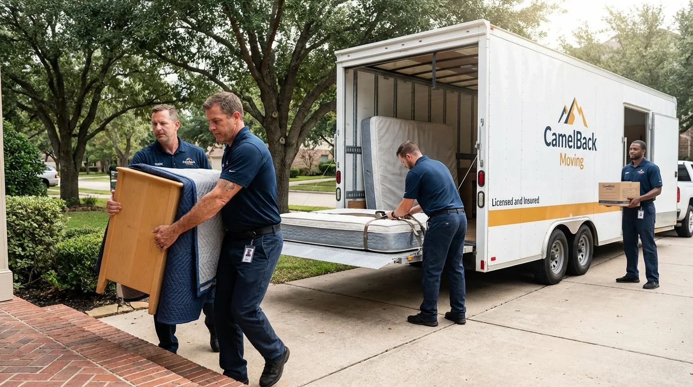 Crew loading residential truck for cross-state move from Gaston, SC
